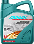 Синтетическое моторное масло ADDINOL SUPERIOR 040, 0W-40, 4 л ADD0001010