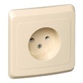 Розетка 1-м СП Этюд 16А IP20 250В без заземл. без защ. шторок крем. SE PC16-001K 87948 - фото 16603899