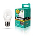 Лампа светодиодная LED5-G45/830/E27 5Вт шар матовая 3000К тепл. бел. E27 410лм 170-265В Camelion 12028 397024 - фото 16605279