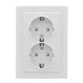 Розетка 2-м СП Минск 16А IP20 с заземл. защ. шторки бел. Basic EKF ERR16-128-100 453866 - фото 16605562