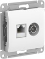 Розетка компьютерная + телевизионная 2-м Glossa RJ45 кат.5E + TV механизм бел. SE GSL000189 1402906 - фото 16606669