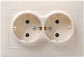 Розетка 2-м СП Кварта РС12-3-ККм 16А IP20 с заземл. без защ. шторок крем. IEK ERK24-K33-16-DM 245476 - фото 16609176
