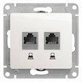 Розетка компьютерная 2-м Glossa RJ45 кат.5E механизм перламутр. SE GSL000685KK 463573 - фото 16610174