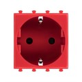 Розетка 1-м 2мод. Avanti "Красный квадрат" 16А IP20 2P+E защ. шторки красн. DKC 4401002 1236261 - фото 16610445