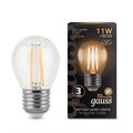 Лампа светодиодная филаментная Black Filament 11Вт P45 шар 2700К тепл. бел. E27 810лм GAUSS 105802111 1252165 - фото 16610573