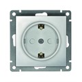 Розетка 1-м СП Афина 16А IP20 с заземл. защ. шторки механизм серебр. Universal A0049-S 1734385 - фото 16612189