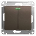 Выключатель 2-кл. СП Glossa 10А IP20 (сх. 5а) 10AX с подсветкой механизм шоколад. SE GSL000853 400494 - фото 16614327