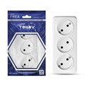 Розетка 3-м ОП Frea 16А IP20 250В без заземл. АБС-пластик бел. TOKOV ELECTRIC TKE-FR-R3-C01 1685677 - фото 16616475