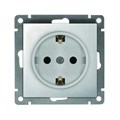 Розетка 1-м СП Афина 16А IP20 с заземл. механизм серебр. Universal A0028-S 1734392 - фото 16616621