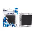 Переключатель проходной 2-кл. СП Pixel 10А IP20 механизм карбон TOKOV ELECTRIC TKE-PX-P2-C14 1792321 - фото 16616950
