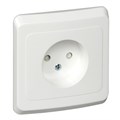 Розетка 1-м СП Этюд 16А IP20 250В без заземл. защ. шторки бел. SE PC16-002B 87951 - фото 16617277