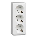 Розетка 3-м ОП Этюд 16А IP20 250В с заземл. защ. шторки бел. SE PA16-012B 401803 - фото 16618711