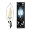 Лампа светодиодная филаментная Black Filament 5Вт свеча 4100К нейтр. бел. E14 450лм GAUSS 103801205 448493 - фото 16618964
