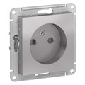 Розетка 1-м СП AtlasDesign 16А IP20 без заземл. защ. шторки механизм алюм. SE ATN000349 1240245 - фото 16619370