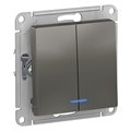Выключатель 2-кл. СП AtlasDesign 10А IP20 (сх. 5а) 10AX с подсветкой механизм сталь SE ATN000953 1240506 - фото 16619401