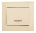 Выключатель 1-кл. СП Defne 10А IP20 с подсветкой крем. Makel 42010021 517523 - фото 16619496