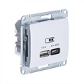Розетка USB Glossa тип A+C 45Вт QC PD высокоскор. ЗУ механизм бел. SE GSL000129 1668235 - фото 16620871