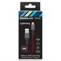 Кабель USB-Lightning ELX-CDC09-C43 3А 1.5м черн./красн. ткань зарядка+ПД коробка Ergolux 15310 1785136 - фото 16621335