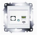 Розетка телефонная 1-м Cosmo RJ11 + гнездо механизм бел. ABB 619-010200-221 392640 - фото 16623166