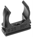 Держатель для труб (клипса) CF25 с защелкой черн. IEK CTA10D-CF25-K02-100 414606 - фото 16623301
