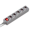 Удлинитель с сетевым фильтром 5х5м с заземл. 7А IP20 500SL-5-G 1.5кВт CCA сер. BURO 354127 430936 - фото 16623400