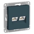 Розетка компьютерная 2-м AtlasDesign RJ45 кат.5E механизм изумруд SE ATN000885 1240470 - фото 16623895