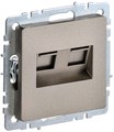 Розетка компьютерная двойная СП RJ45 кат.5E BRITE РК10-2-БрШ механизм шампань IEK BR-K20-1-K37 1617405 - фото 16625137