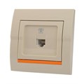 Розетка телефонная 1-м СП Deriy RJ11 16А IP20 евро стандарт крем. LEZARD 702-0303-137 249067 - фото 16626956