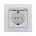 Розетка 1-м СП Минск 16А IP20 с заземл. защ. шторки с крышкой бел. Basic EKF ERR16-029-100 453865 - фото 16627877