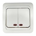 Выключатель 2-кл. СП Classico 2123 10А IP20 с подсветкой бел. ASD / IN HOME 4680005959877 464626 - фото 16627964