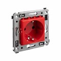 Розетка 1-м СП 2мод. Avanti "Красный квадрат" 16А IP20 2P+E защ. шторки красн. DKC 4401003 1236196 - фото 16632708