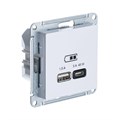 Розетка USB AtlasDesign тип A+C 45Вт высокоскор. ЗУ QC PD механизм лотос SE ATN001329 1739923 - фото 16662633