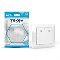 Переключатель проходной 2-кл. СП AVA 10А IP20 в сборе бел. TOKOV LIGHTTKL-AV-P2F-C01 1909893 - фото 16663996