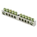 Шина PEN "ноль-земля" 6х9 10 отверст. цинк крепеж по центру PROxima EKF sn1-63-10 28740 - фото 16665042