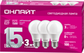 Лампа светодиодная 90 607 OLL-A60-15-230-4K-E27-PACK3 ОНЛАЙТ 90607 1924349 - фото 16665250