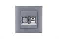 Розетка компьютерная CAT 5+гнездо KareaRIZZ STAR сер. Makel 88065035 1889560 - фото 16665909
