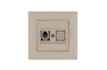 Розетка компьютерная CAT 5+гнездо Karea RIZZ крем Makel 88010035 1889509 - фото 16665981