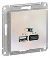 Розетка USB AtlasDesign тип A+C 5В/2.4А 2х5В/1.2А механизм жемчуж. SE ATN000439 1340070 - фото 16666665