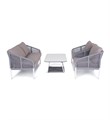 "Канны" лаунж-зона 4-местная плетеная из роупа (веревки), цвет светло-серый KANS2C2T-4-SET H-gray - фото 16667308