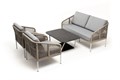 "Канны" лаунж-зона 4-местная из роупа со столом "Глория" (серый гранит), каркас алюминиевый светло-серый, роуп салатовый меланж KANS2C2TJ-4-A23295-SET mel-green - фото 16667403
