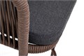 "Марсель" стул барный плетеный из роупа, каркас из стали коричневый (RAL8016) муар, роуп коричневый круглый, ткань темно-серая MAR-BCH-st001 RAL8016 Mua brown(D-gray) - фото 16667959