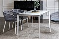 "Малага" обеденная группа на 4 персоны со стульями "Марсель", каркас белый, роуп светло-серый MAL-CM4T1-5-SET H-gray - фото 16667984
