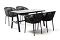 "Рио" обеденная группа на 4 персоны, стол HPL "серый гранит", цвет серый RСR4T1-5-SET gray - фото 16667991