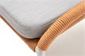 "Милан" стул плетеный из роупа, каркас алюминий светло-серый (RAL7035) муар, роуп оранжевый меланж круглый, ткань светло-серая MIL-CH-001 RAL7035 Mua mel-orange(H-gray) - фото 16668667
