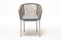 "Марсель" стул плетеный из роупа, каркас алюминий светло-серый (RAL7035) муар, роуп серый меланж круглый, ткань светло-серая MAR-CH-001 RAL7035 Mua mel-grey(H-gray) - фото 16668710