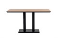 "Каффе" обеденный стол из HPL 140х70см, цвет "дуб", подстолье двойное черное OAK-140-70-M500 - фото 16668818