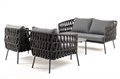 "Диего" лаунж-зона 4-местная плетеная из роупа (веревки), каркас алюминиевый темно-серый, роуп темно-серый DIES2C2TJ-4-SET D-gray - фото 16668997