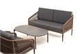 "Канны" лаунж-зона 4-местная из роупа со столом "Верона" (серый гранит), каркас алюминиевый коричневый, роуп коричневый KANS2C2TJ-4-SET brown - фото 16669039