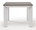 "Венето" обеденный стол из HPL 90х90см, цвет "серый гранит", каркас белый GRAY-90-90-B white - фото 16669093