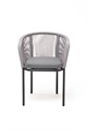 "Марсель" стул плетеный из роупа, каркас алюминий темно-серый (RAL7024) муар, роуп светло-серый круглый, ткань светло-серая MAR-CH-001 RAL7024 Mua H-grey(H-gray) - фото 16669161